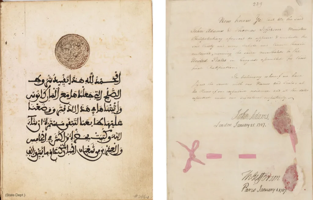 Original 1786 Moroccan-American Treaty of Peace and Friendship signed by Thomas Jefferson and John Adams